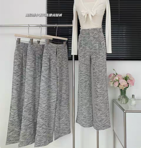 包邮【夏季阔腿裤】雪纺阔腿裤女白色休闲秋夏...