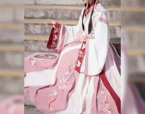 转卖夕瑶赋春樱赠汉服女正品原创全套交领晋制...