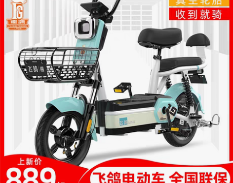 转卖飞鸽新国标电动自行车48V小型电瓶车男...