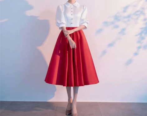 女装中国风大合唱演出服大学生国庆节表演服红...