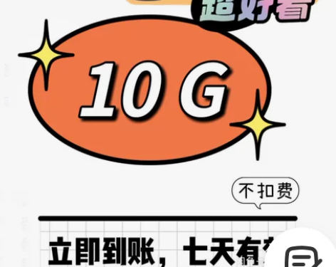 山东移动流量包5G或10G 7天有效期...