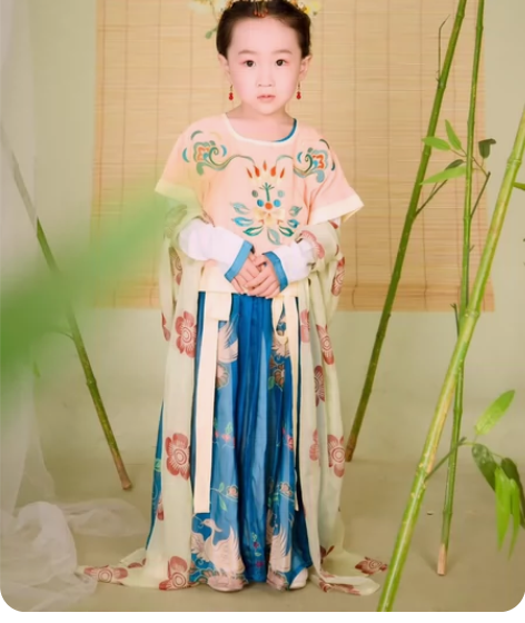 汉府织室家女童的汉服,纯棉的三件套120码...