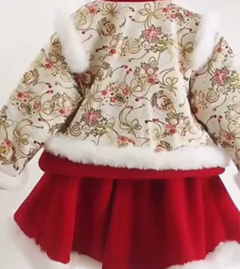 汉服女童冬装新款儿童加厚古装中国风唐装冬季...