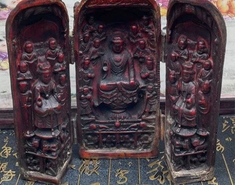 汉代树脂三开观音佛像捡漏家居摆件工艺装饰古...