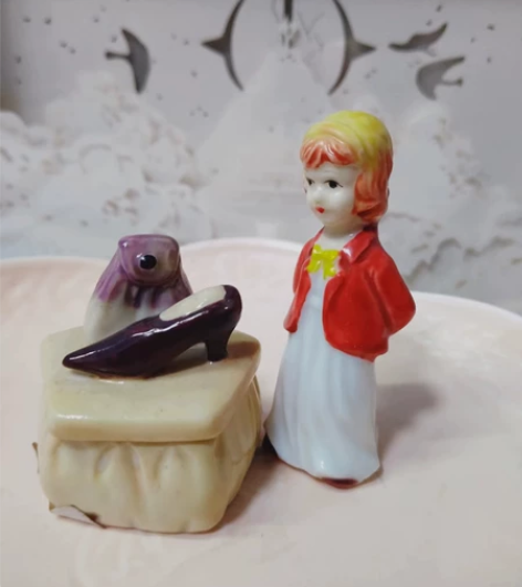 老货陶瓷样品手彩高跟鞋包包首饰盒收纳盒梳妆...