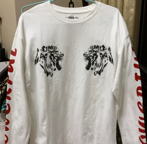 潮男日系原宿涂鸦印花圆领t恤 服装版型：直...