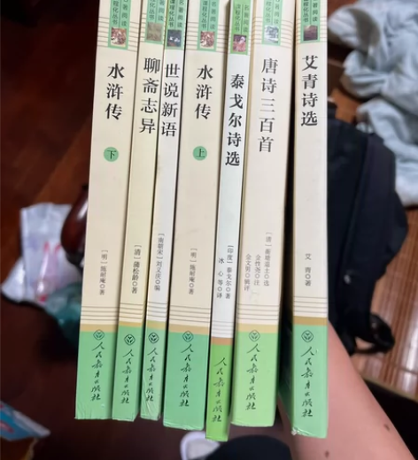 初中语文必读书目 全新艾青诗选水浒传泰戈...