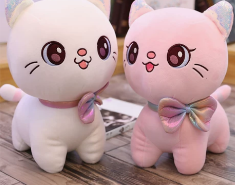 可爱卡通猫猫毛绒玩具小猫咪公仔玩偶少女心粉...